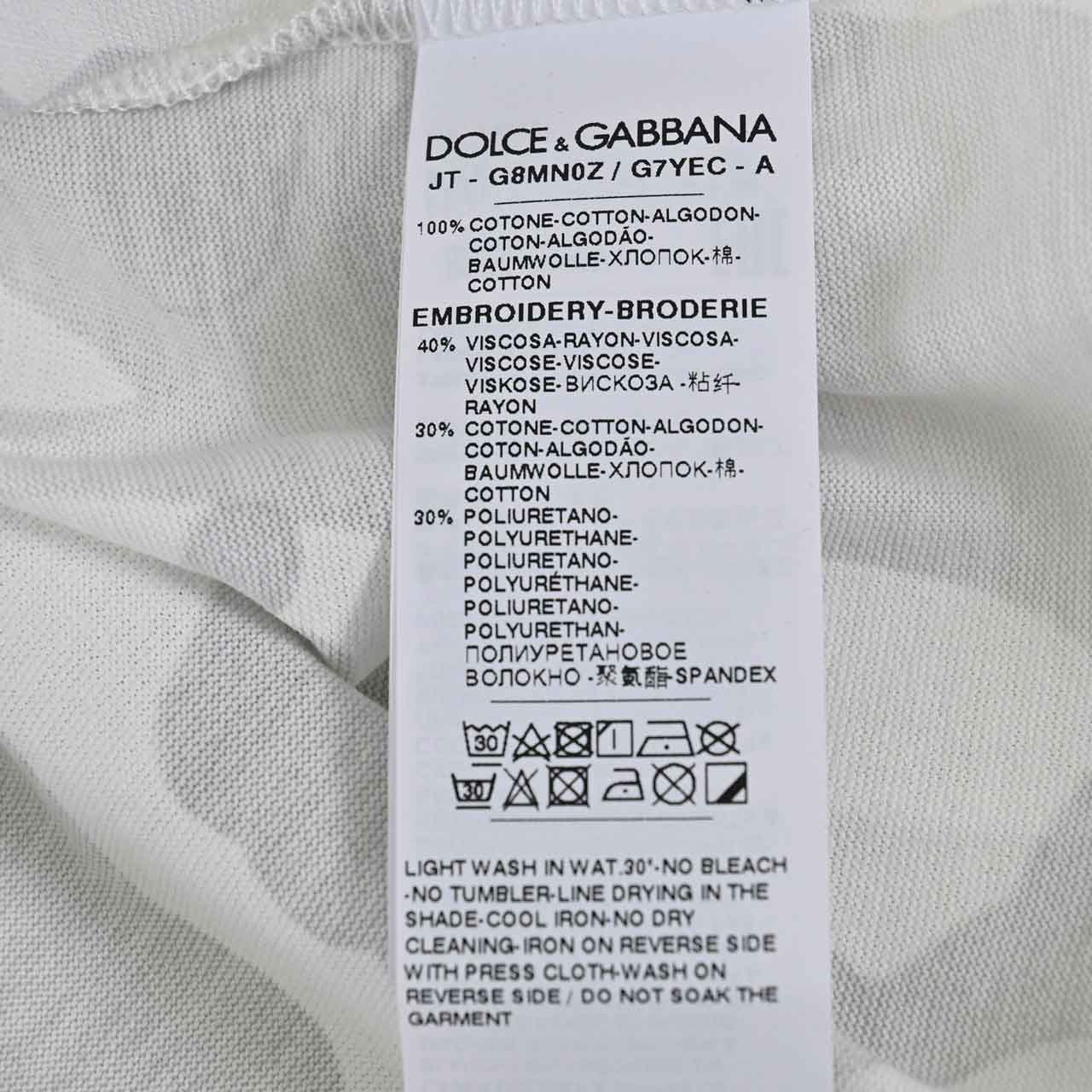 ーナ DOLCE&GABBANA クルーネック半袖Ｔシャツ G8MN0Z G7YEC S9000 ホワイト 2022SS メンズ