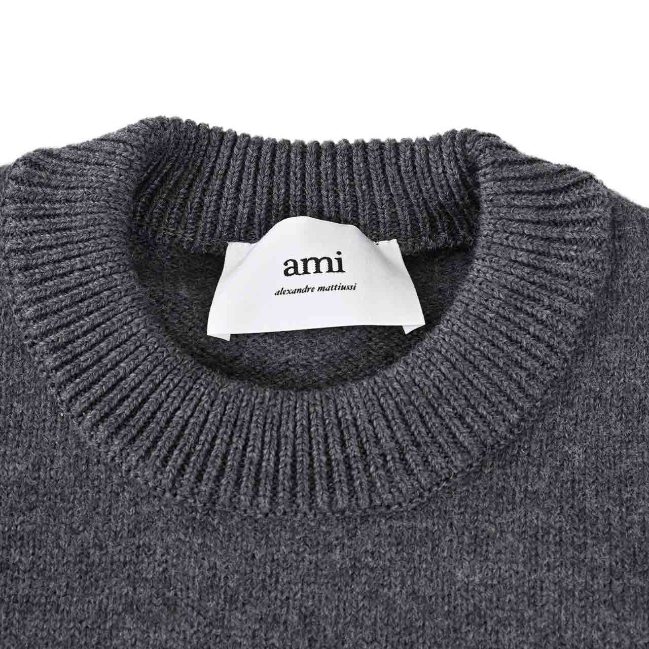 アミ AMI セーター UKS002.018 067 グレー 2024AW メンズ