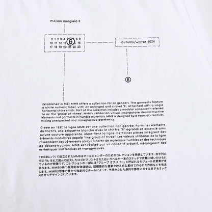 エムエムシックス メゾン マルジェラ MM6 Maison Margiela Tシャツ S24312 SH0GC0030 100 ホワイト 2024AW メンズ