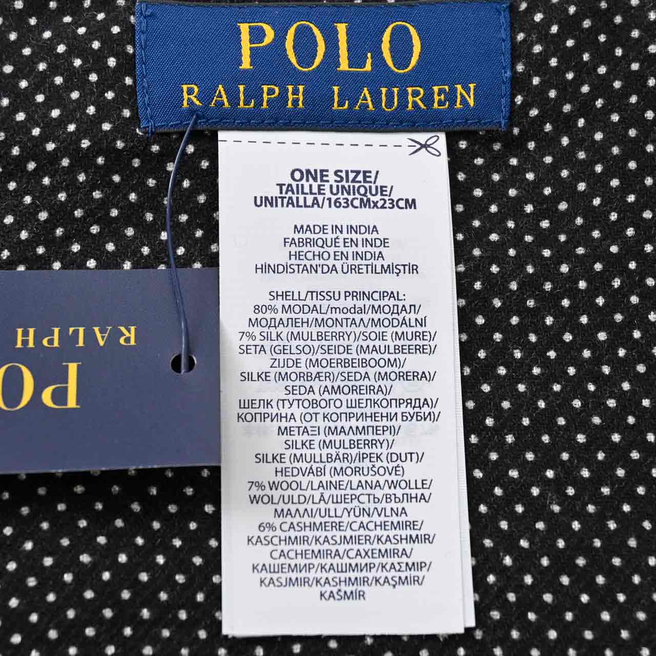 ポロ ラルフローレン POLO RALPHLAUREN ストール PS0010 001 ブラック  レディース　ワケアリ