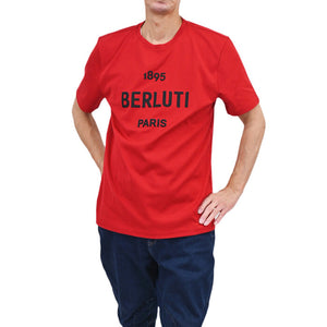 ベルルッティ コットン ロゴTシャツ BERLUTI JRS50 JAEK R12 レッド　2021年春 メンズ