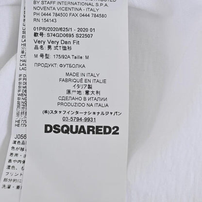 ディースクエアード 半袖 Tシャツ DSQUARED2 S74GD0695 S22507 T-shirt VERY VERY DAN FIT Stampa ホワイト メンズ