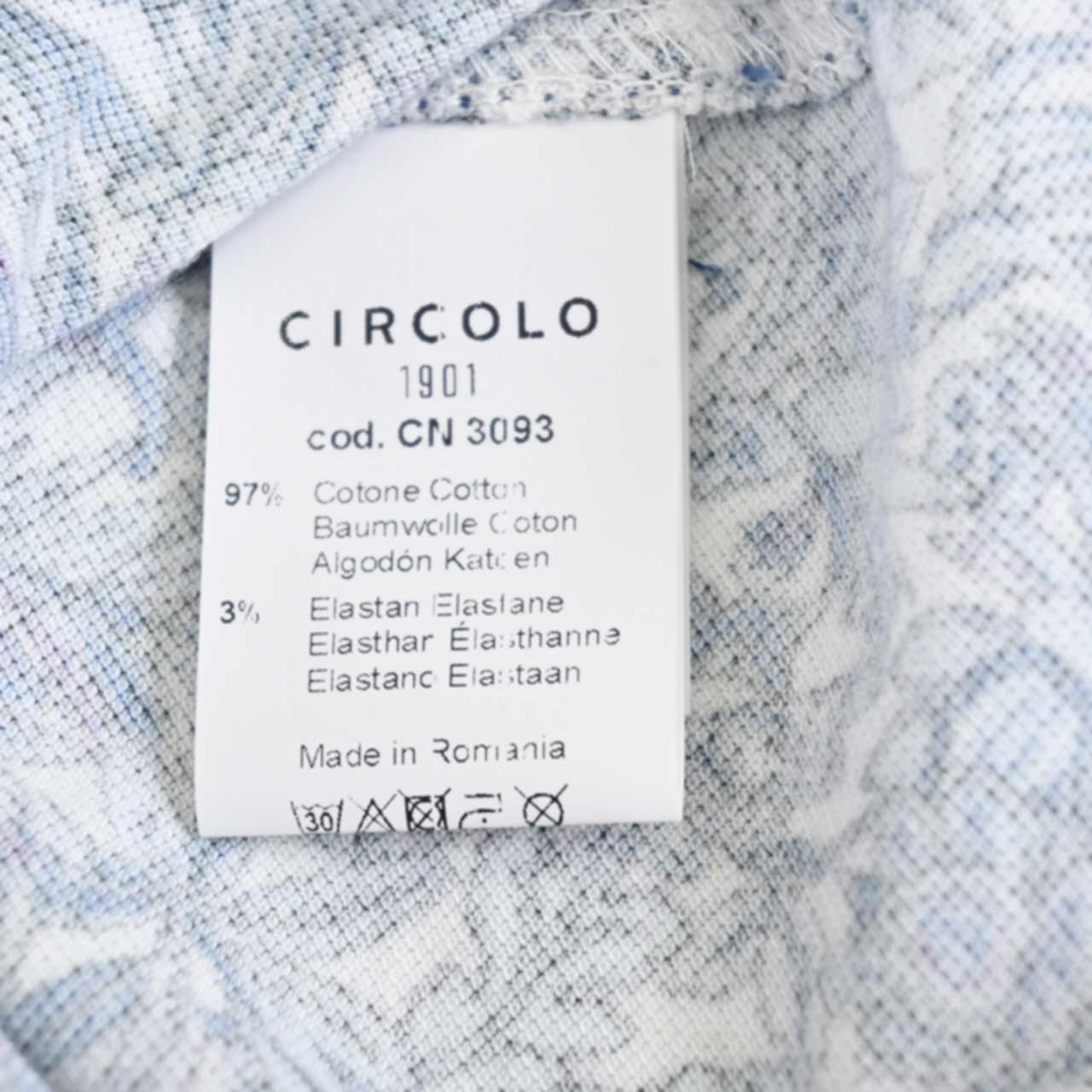 チルコロ ジャージープリント 長袖シャツ CIRCOLO 1901 CN 3093 547 ブルー メンズ