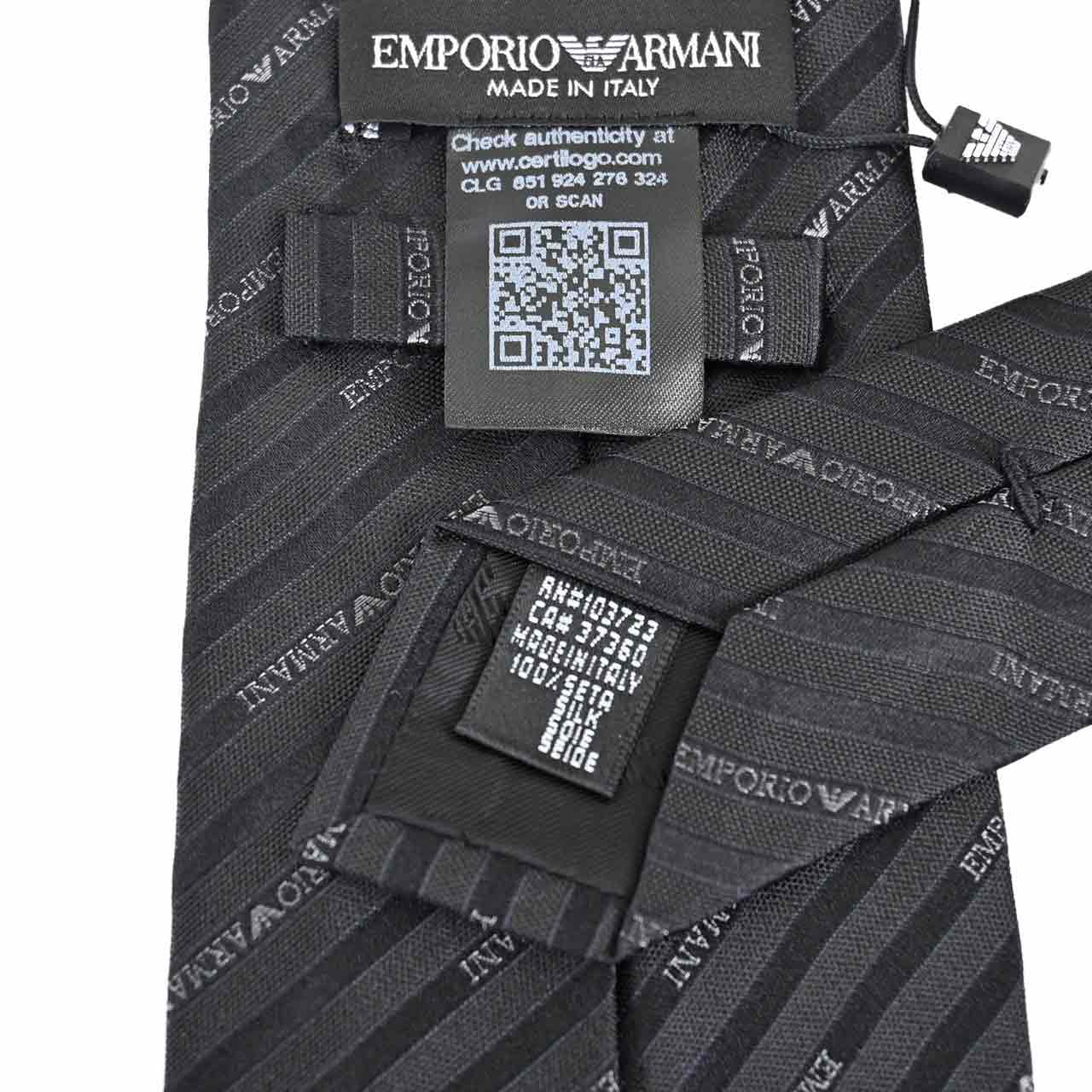 EMPORIO ARMANI エンポリオアルマーニ ネクタイ 1P605-00120 ブラック メンズ