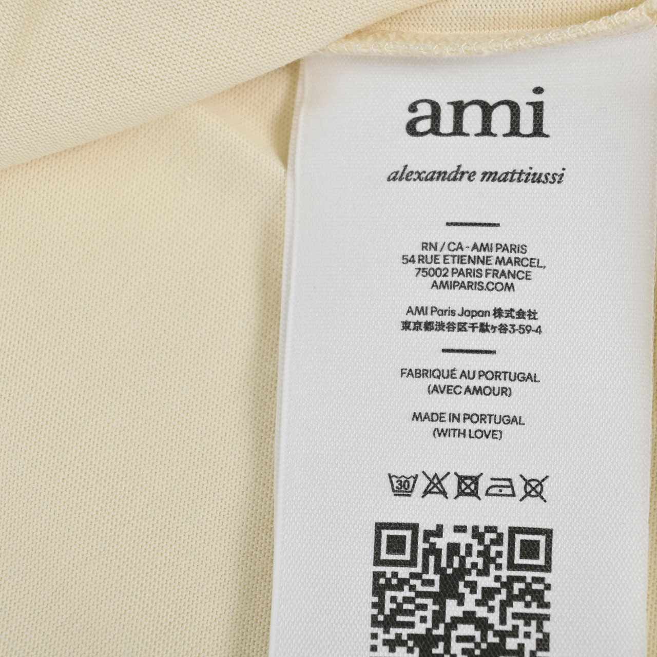 アミ AMI Tシャツ UTS017 726 185 クリーム AW メンズ レディース